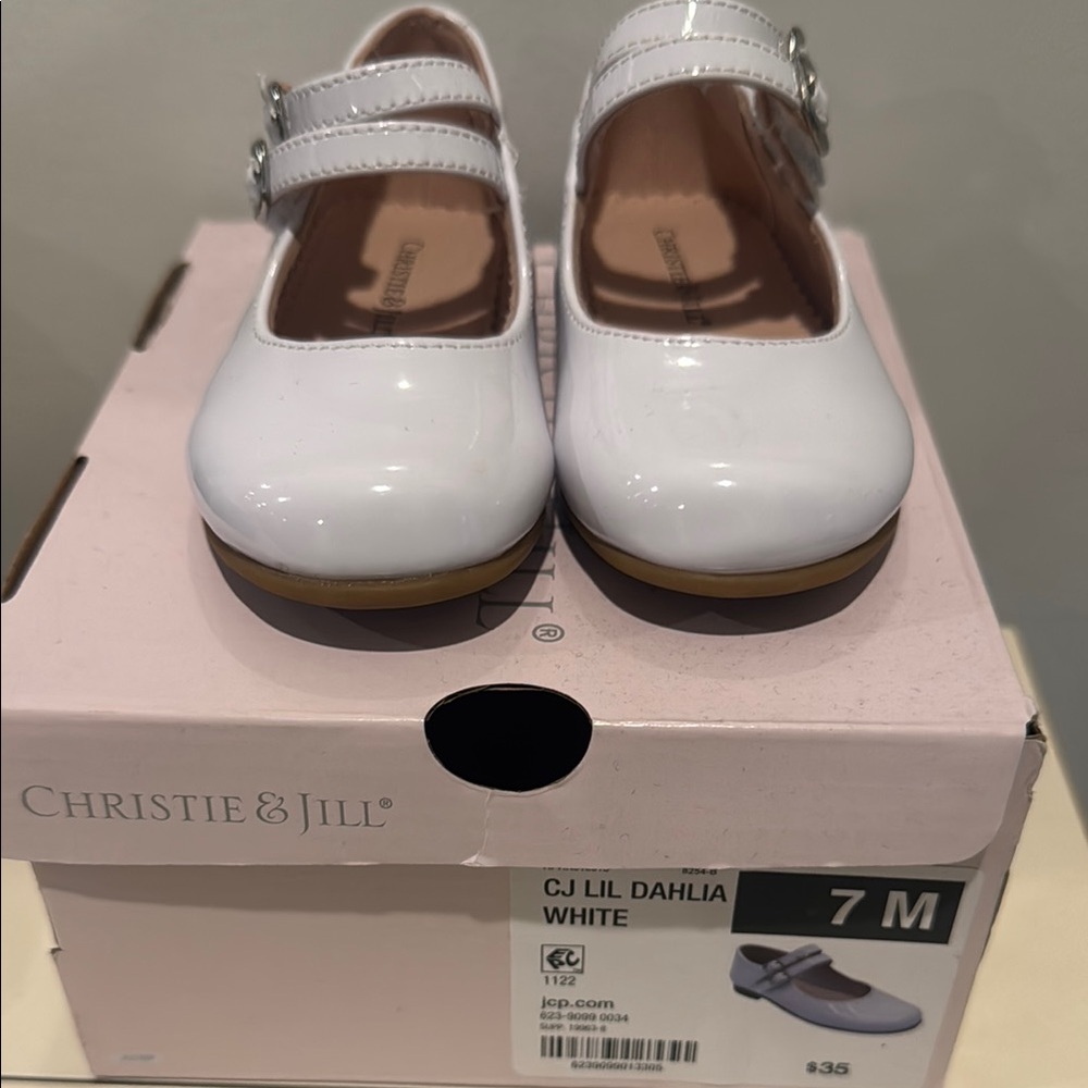 White Patent Leather Dress Shoes with Strap